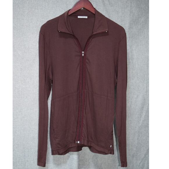 James Perse Standard Zip Front Jacket Burgundy Brown Size 2 (Medium) - Picture 1 of 3